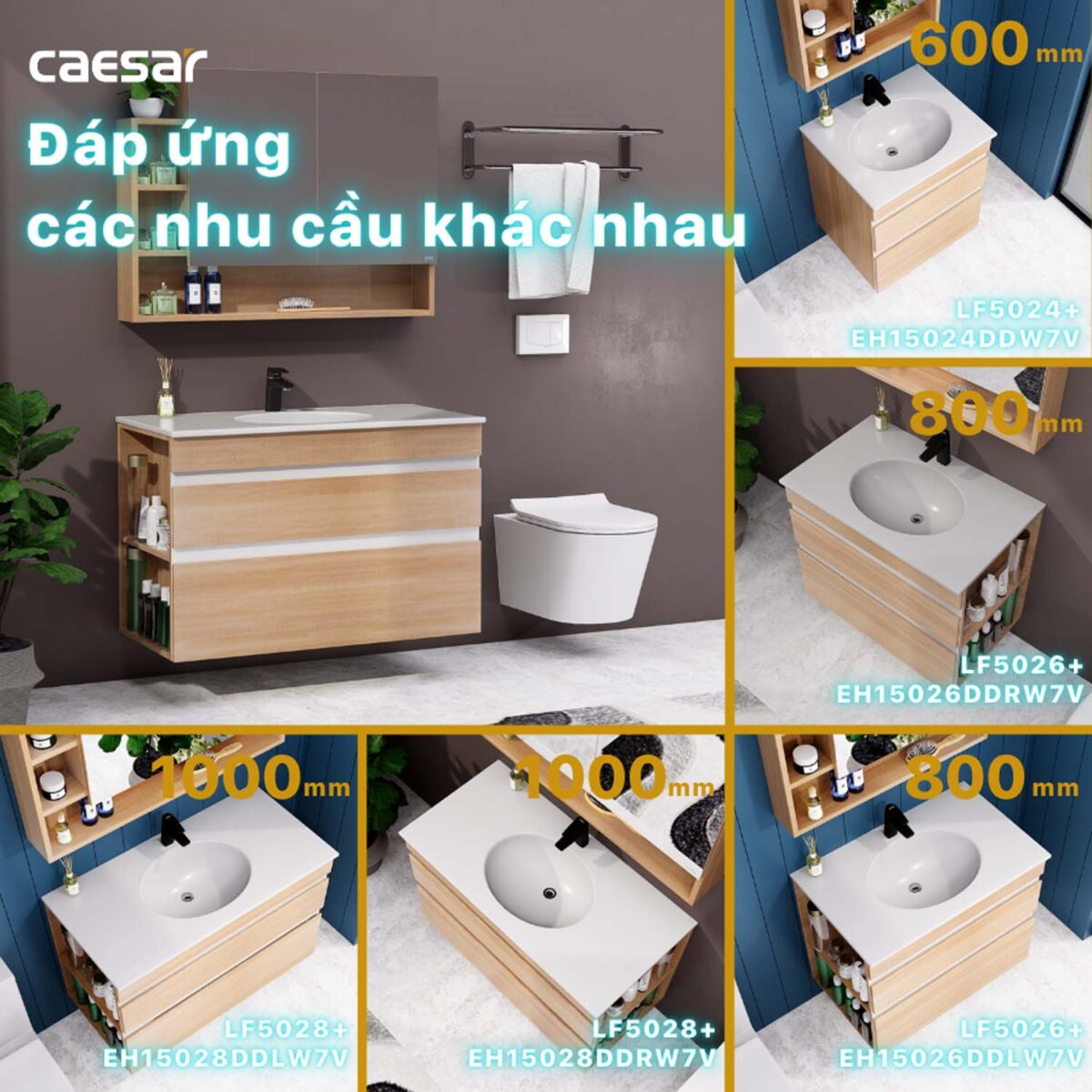 Tủ lavabo CAESAR LF5028 EH15028DDLW7V - Ảnh 10