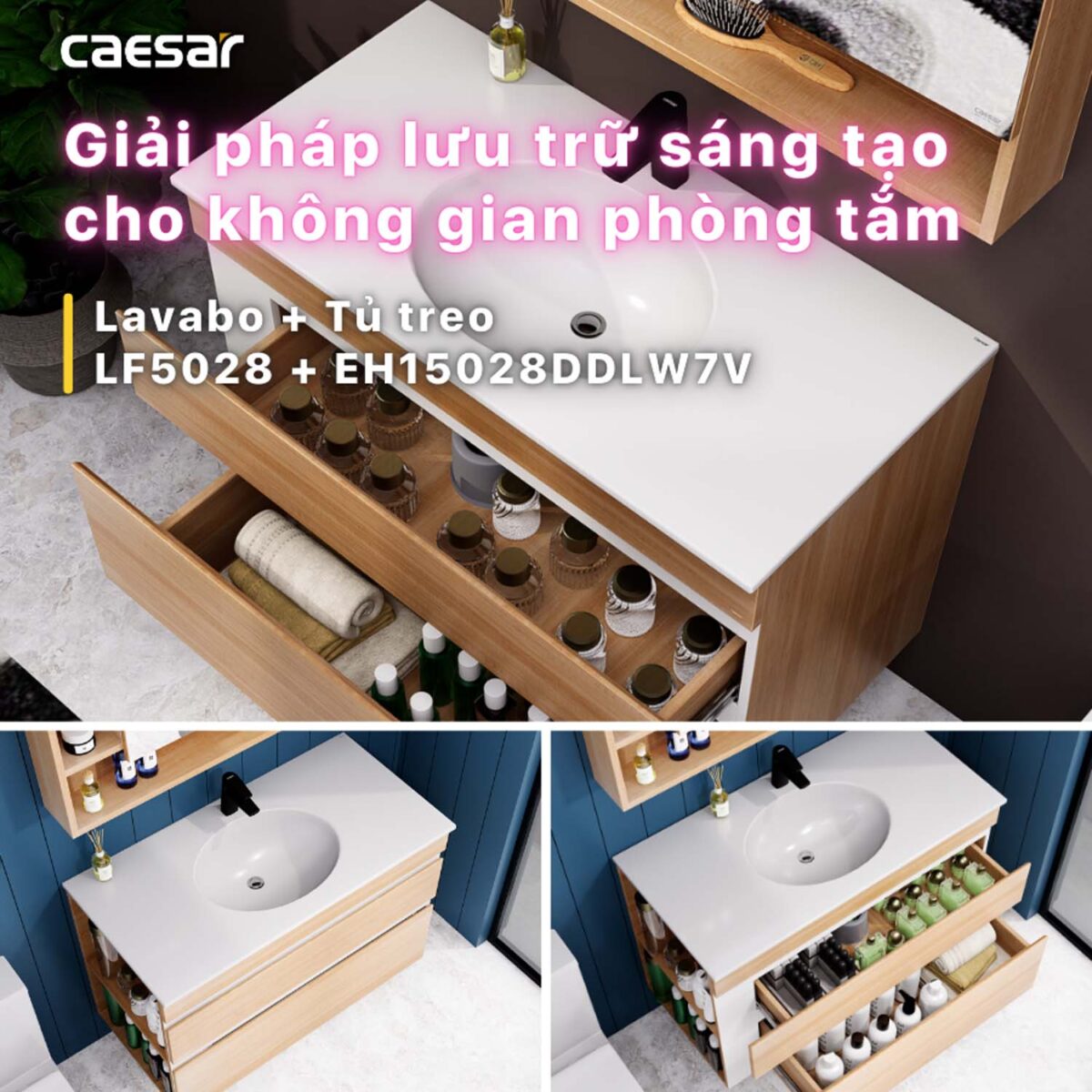 Tủ lavabo CAESAR LF5028 EH15028DDLW7V - Ảnh 11