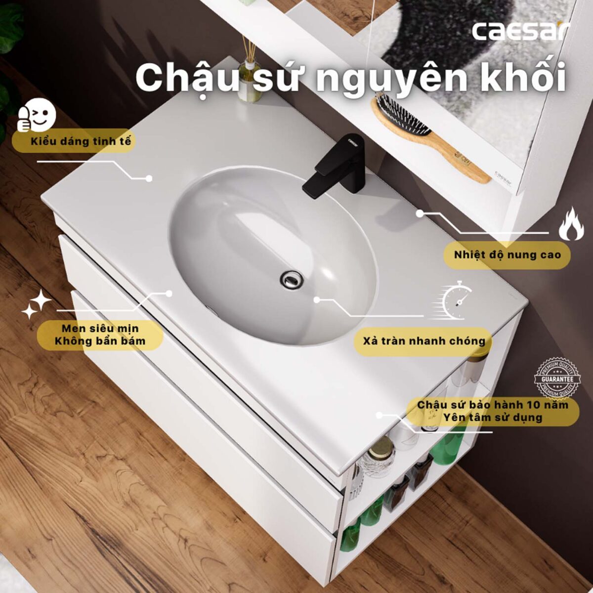 Tủ lavabo CAESAR LF5028 EH15028DDRV - Ảnh 6