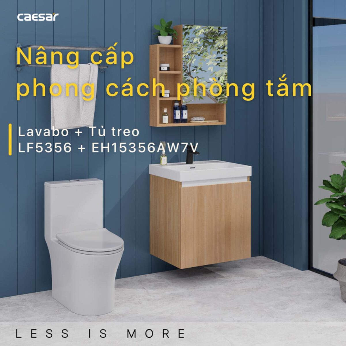 Tủ lavabo CAESAR LF5356 EH15356AW7V - Ảnh 3