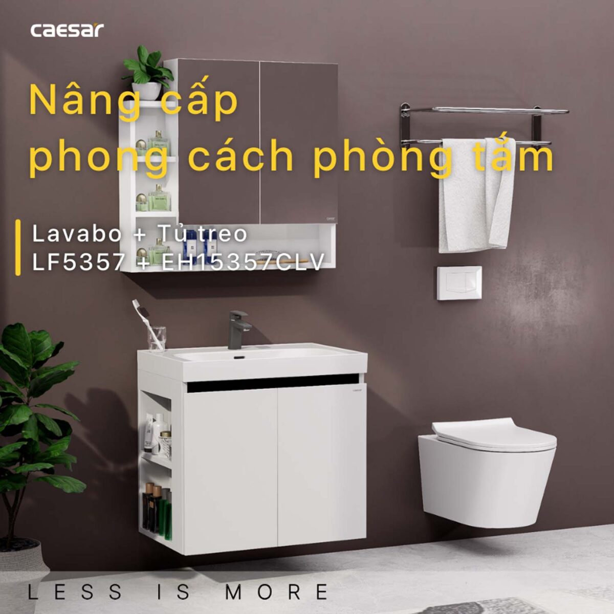 Tủ lavabo CAESAR LF5357 EH15357CLV - Ảnh 3