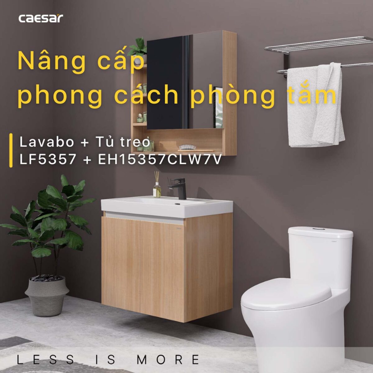 Tủ lavabo CAESAR LF5357 EH15357CLW7V - Ảnh 3