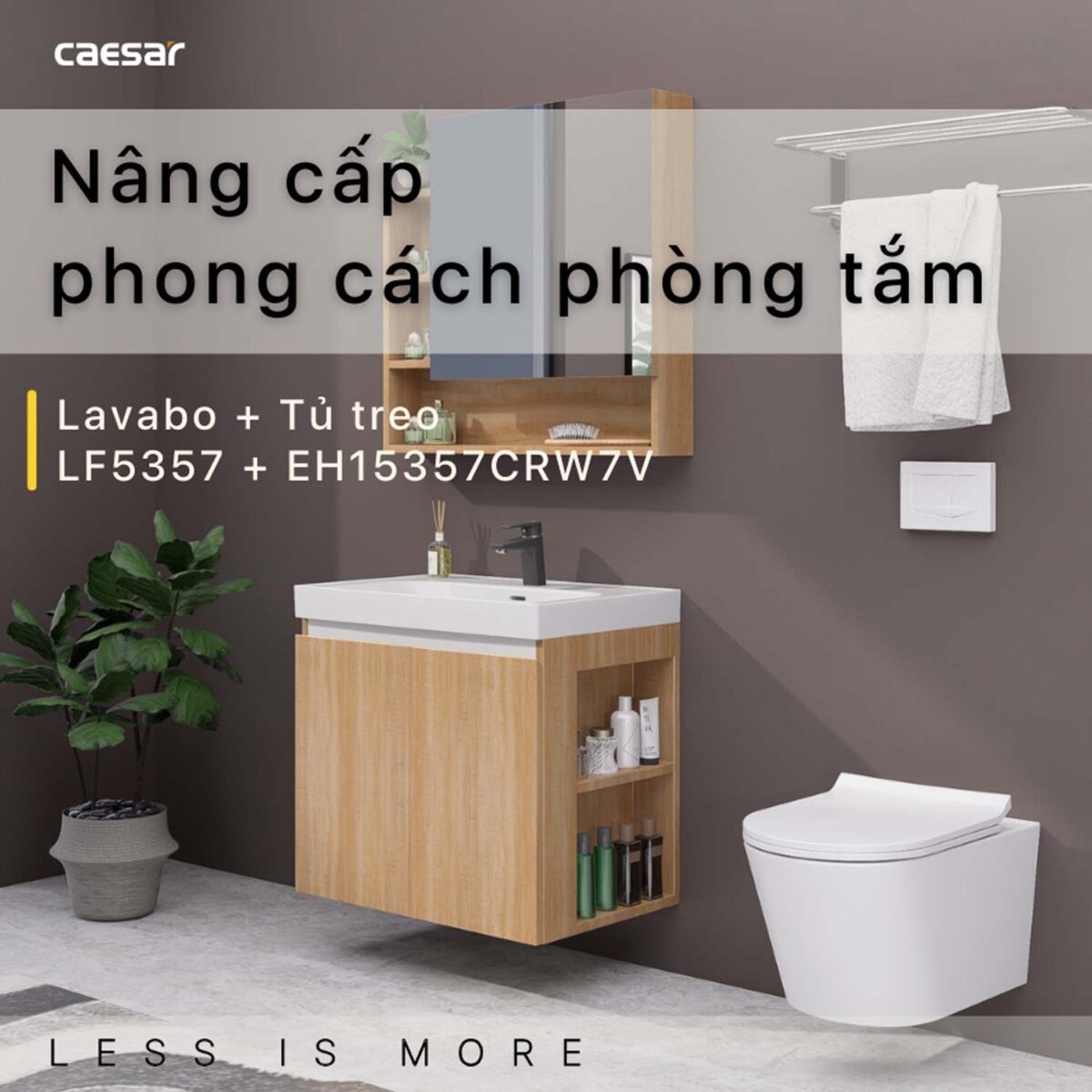 Tủ lavabo CAESAR LF5357 EH15357CRW7V - Ảnh 4
