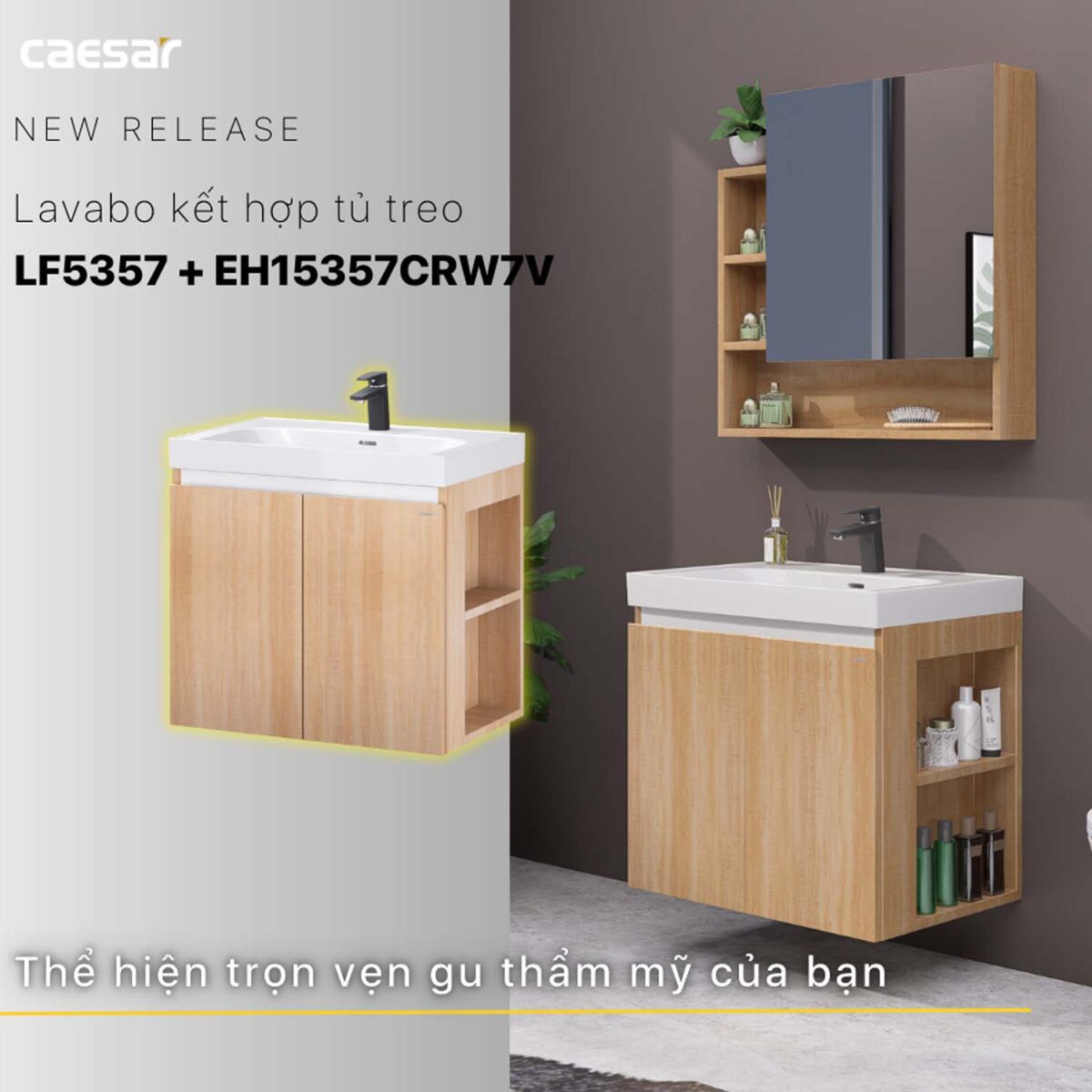 Tủ lavabo CAESAR LF5357 EH15357CRW7V - Ảnh 16