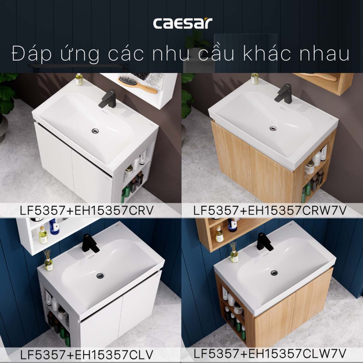 Tủ lavabo CAESAR LF5357 EH15357CRW7V - Ảnh 12