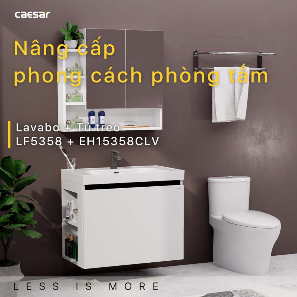 Tủ lavabo CAESAR LF5358 EH15358CLV - Ảnh 3