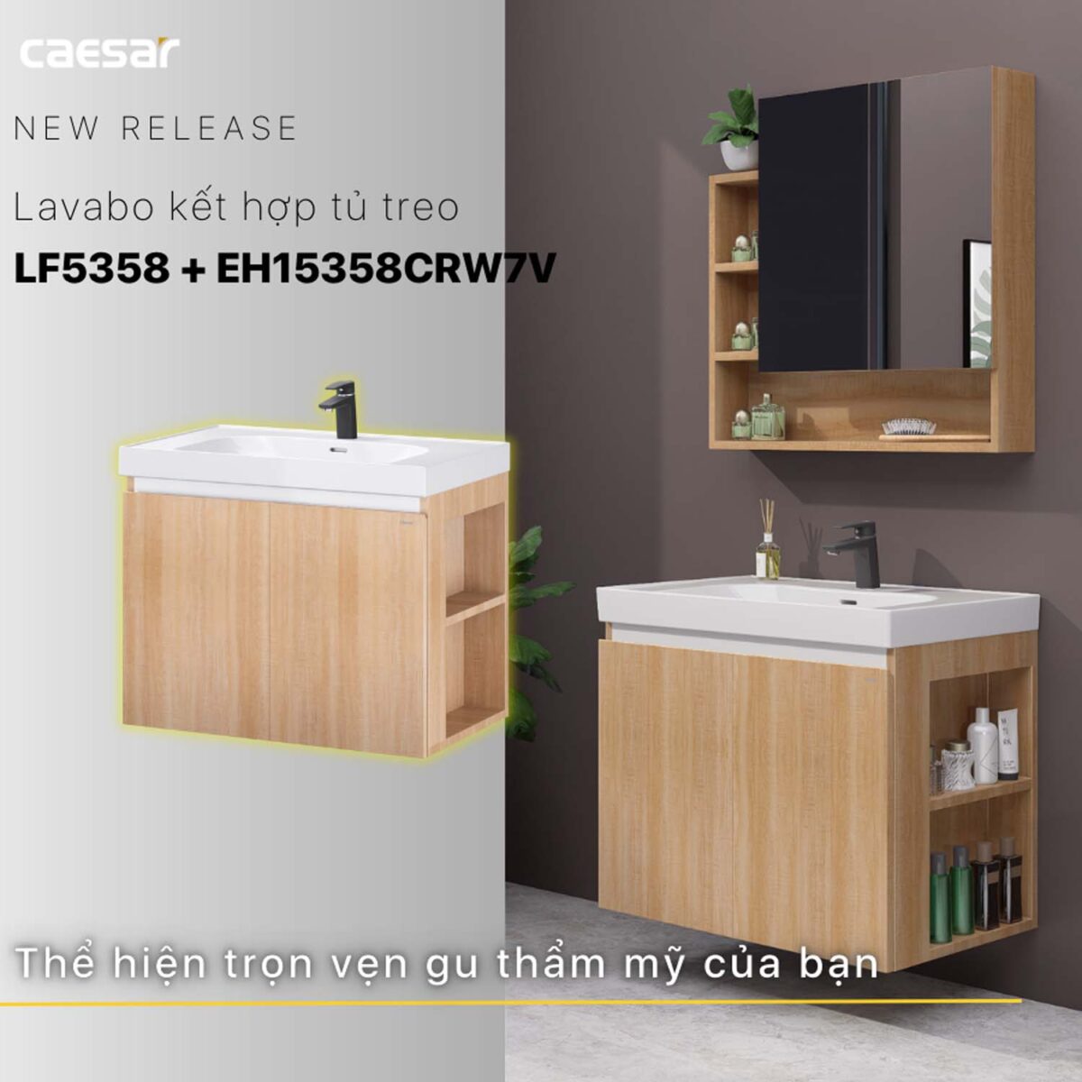 Tủ lavabo CAESAR LF5358 EH15358CRW7V - Ảnh 15