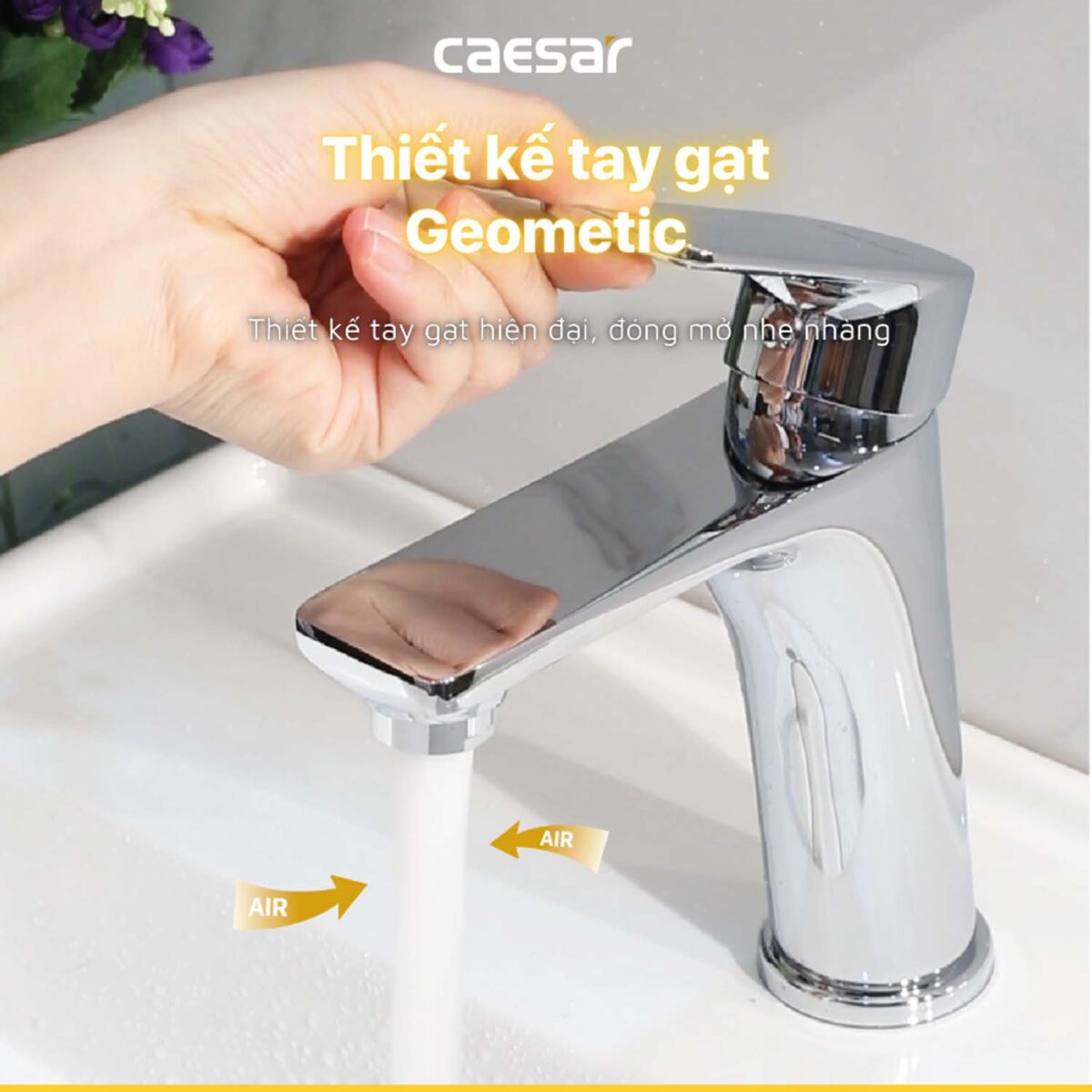 Vòi lavabo CAESAR B500CU nóng lạnh - Ảnh 9