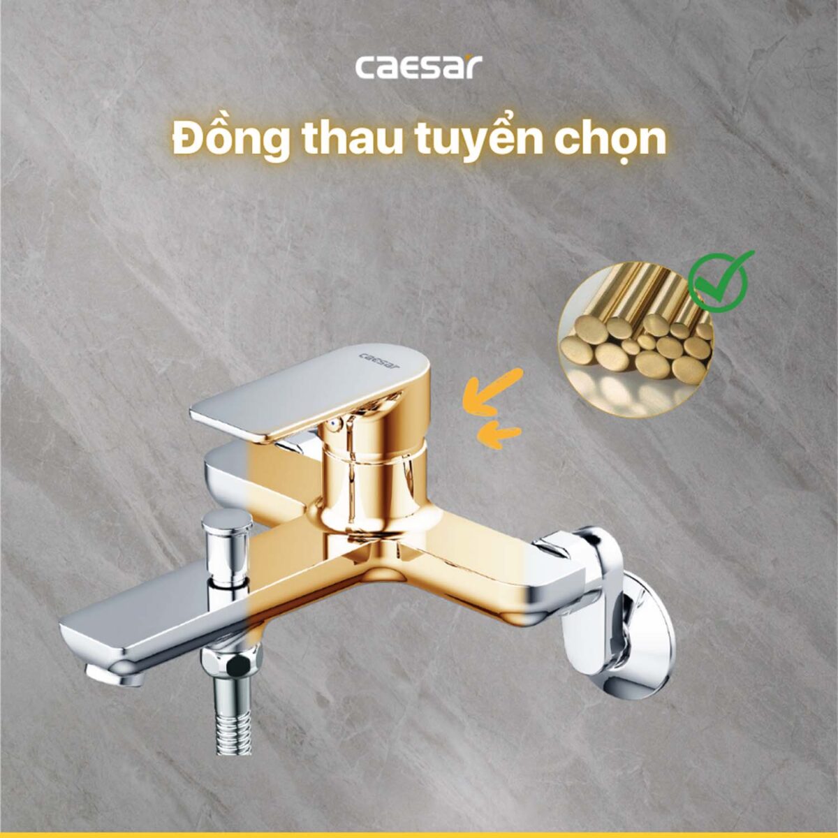 Vòi sen tắm CAESAR S503C nóng lạnh - Ảnh 6