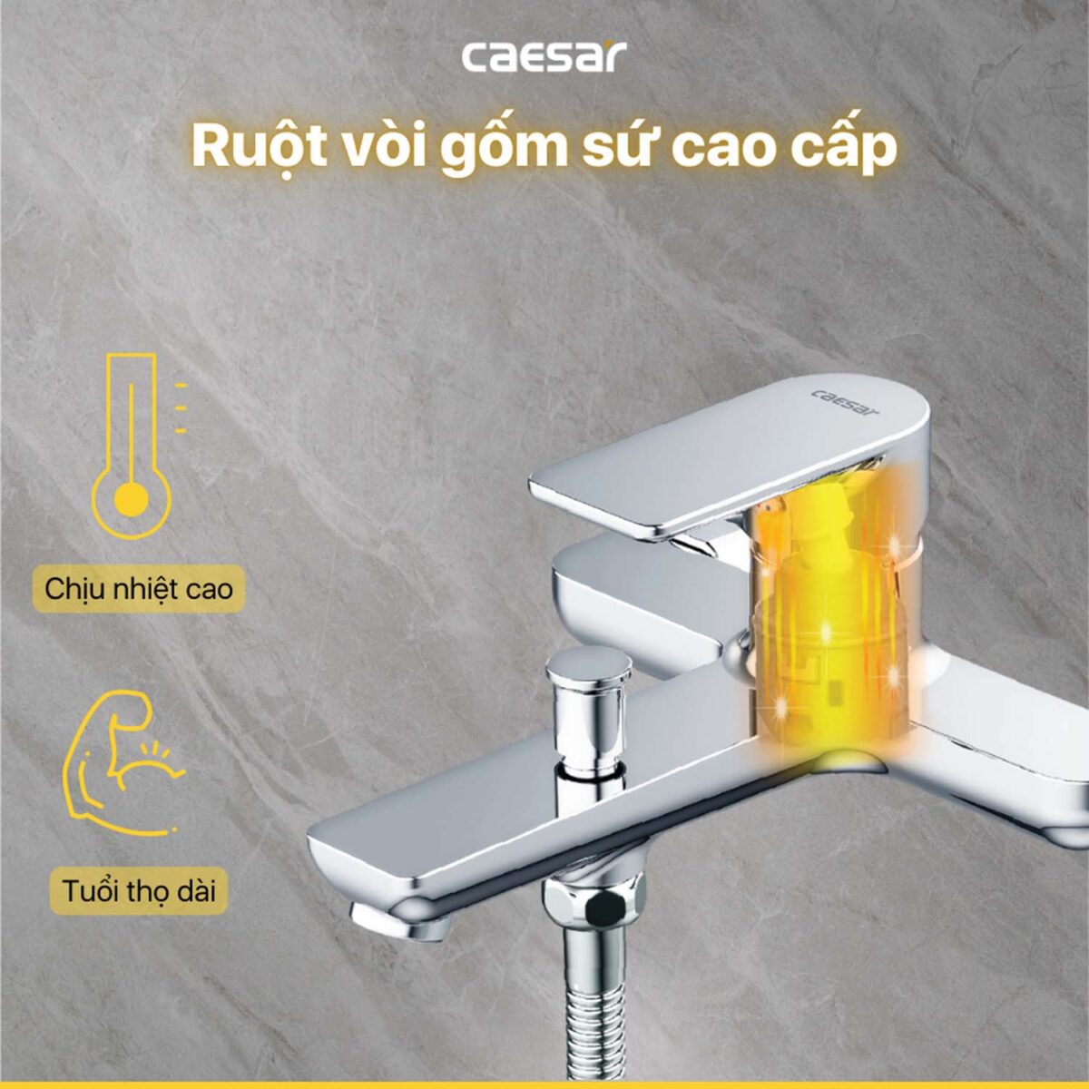 Vòi sen tắm CAESAR S503C nóng lạnh - Ảnh 8