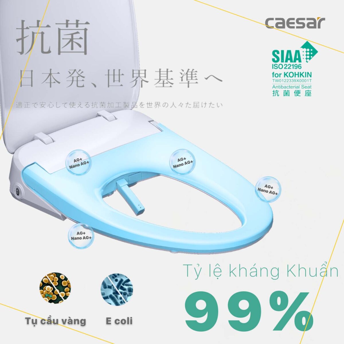 Bồn cầu thông minh CAESAR CD1342 TAF610H nắp rửa điện tử - Ảnh 19