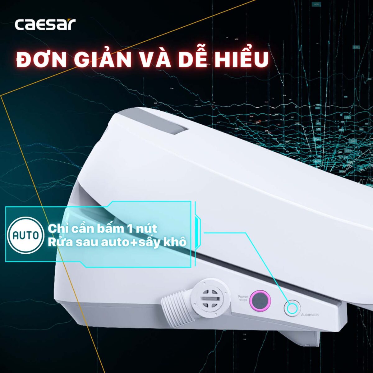 Bồn cầu thông minh CAESAR CD1342 TAF610H nắp rửa điện tử - Ảnh 23