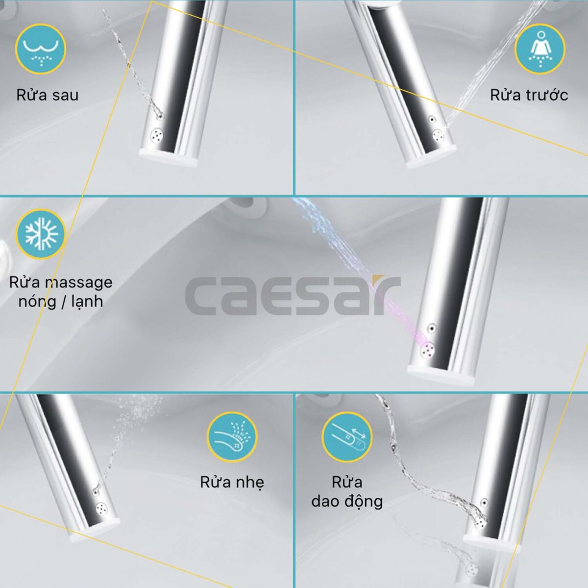Bồn cầu thông minh CAESAR CD1342 TAF610H nắp rửa điện tử - Ảnh 13
