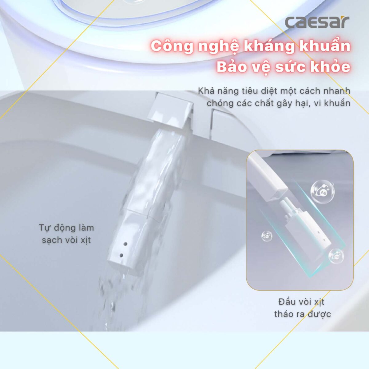 Bồn cầu thông minh CAESAR CD1342 TAF710H nắp rửa điện tử - Ảnh 24