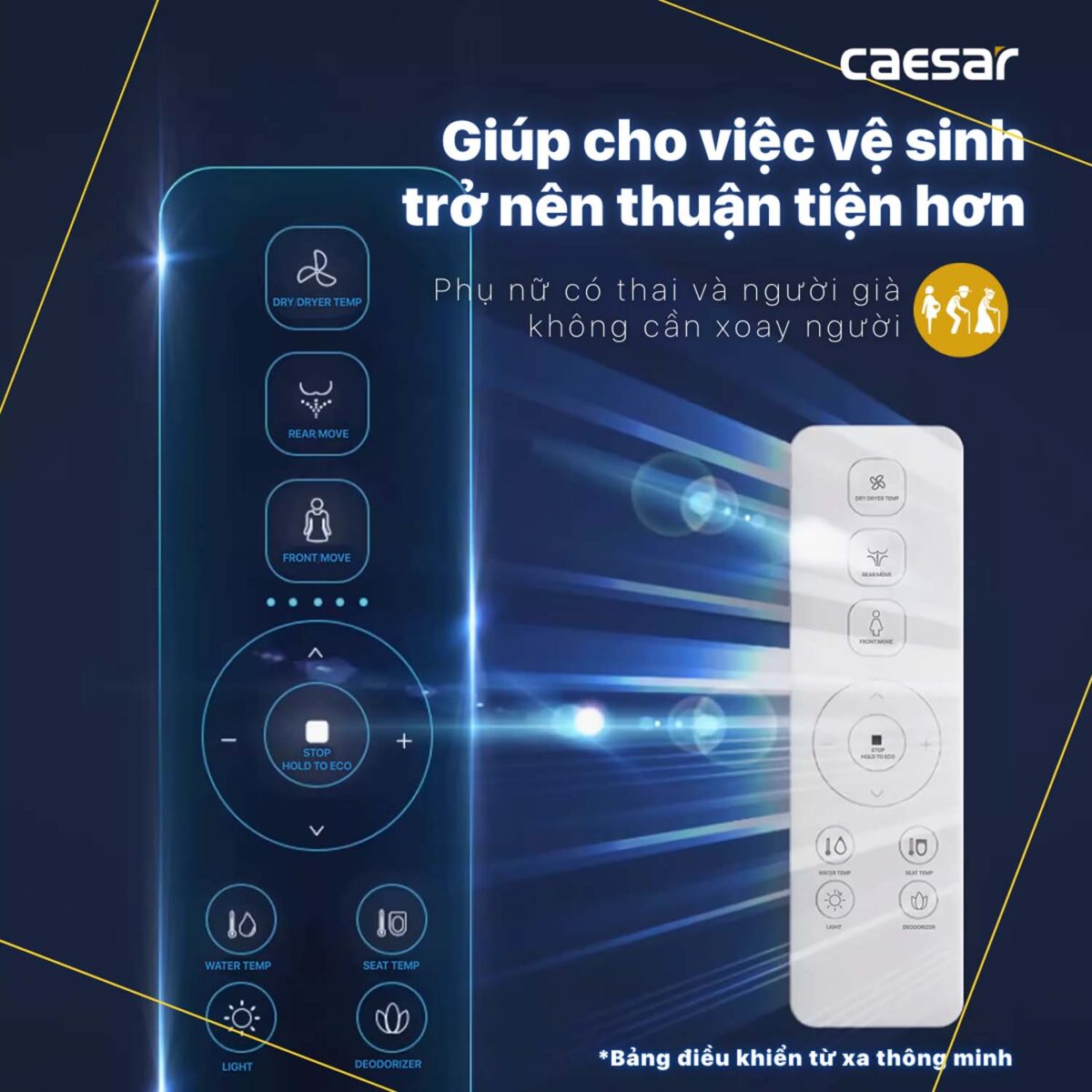 Bồn cầu thông minh CAESAR CD1342 TAF710H nắp rửa điện tử - Ảnh 27