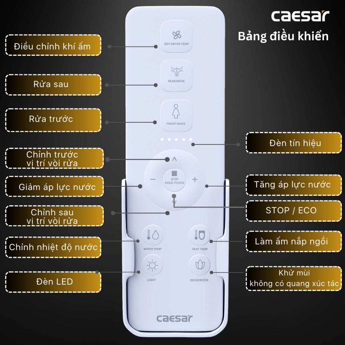 Bồn cầu thông minh CAESAR CD1342 TAF710H nắp rửa điện tử - Ảnh 28