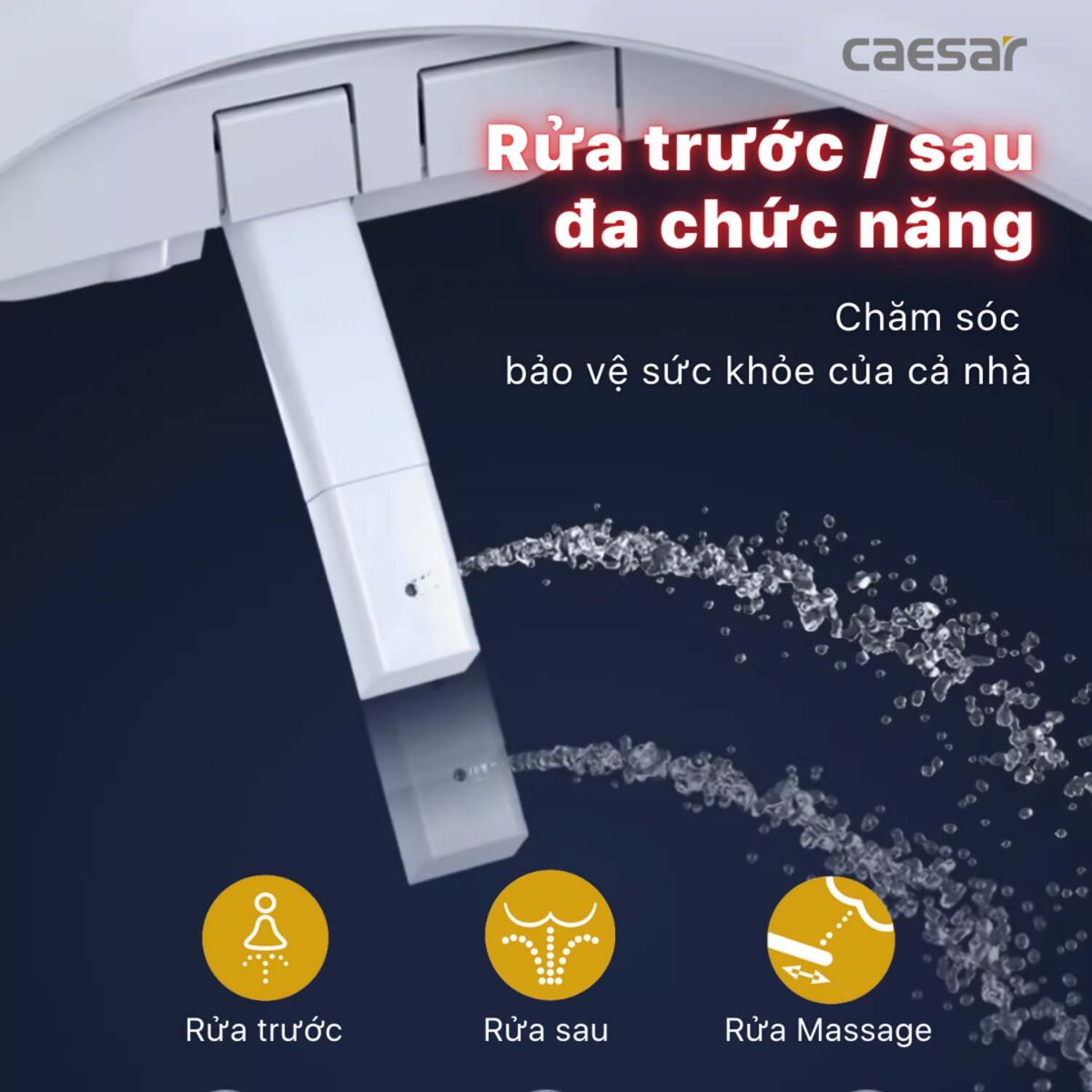 Bồn cầu thông minh CAESAR CD1342 TAF710H nắp rửa điện tử - Ảnh 13