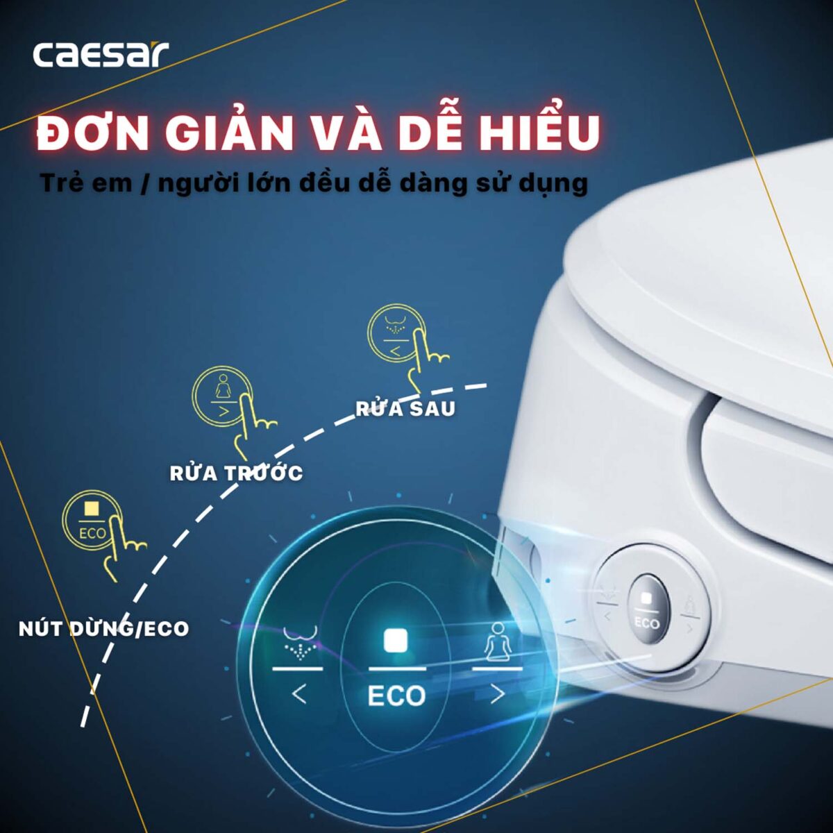 Bồn cầu thông minh CAESAR CD1342 TAF710H nắp rửa điện tử - Ảnh 14