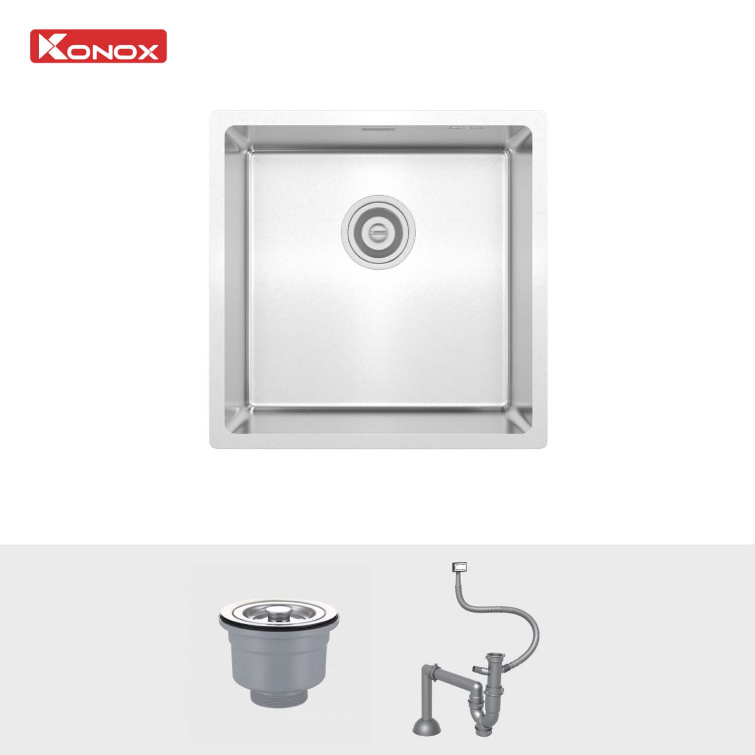 Chậu rửa bát inox KONOX Tari 400SM 1 hố 1 PHU KIEN DI KEM Chau rua bat inox KONOX Tari 400SM 1 ho