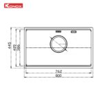 Chậu rửa bát inox KONOX Dekor 8044SU 1 hố - Ảnh 2