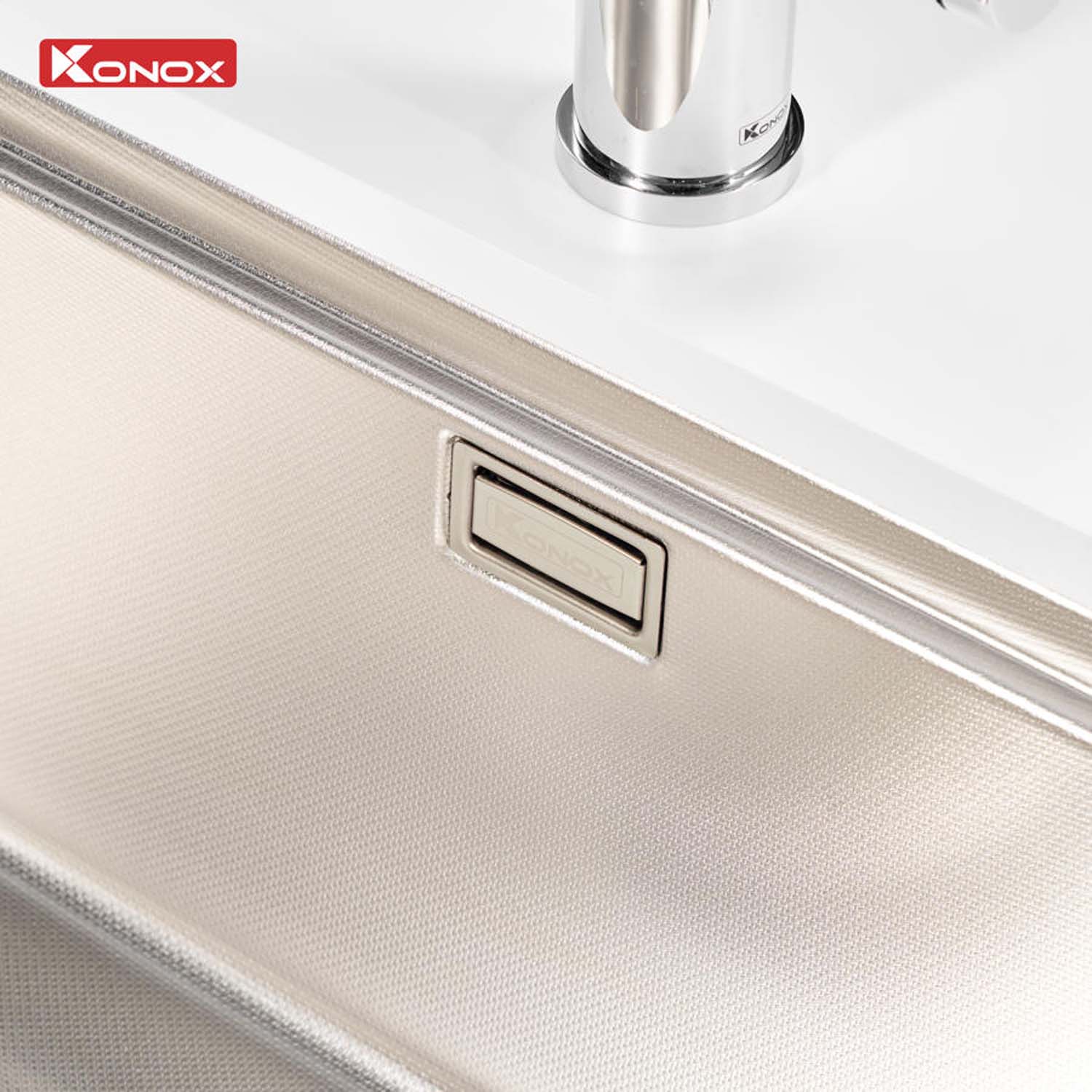 Chậu rửa bát inox KONOX Dekor 8044SU 1 hố 5 hinh anh thuc te Chau rua bat inox KONOX Dekor 8044SU 1 ho 8