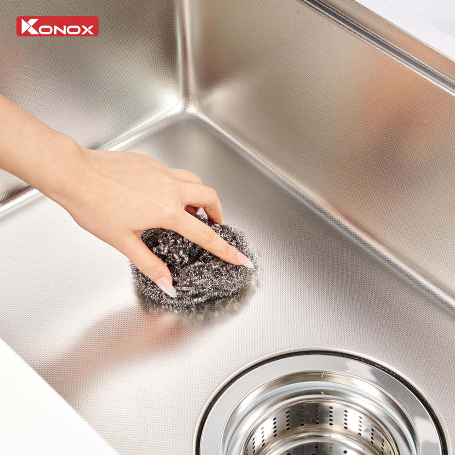 Chậu rửa bát inox KONOX Dekor 8044SU 1 hố 4 hinh anh thuc te Chau rua bat inox KONOX Dekor 8044SU 1 ho 9
