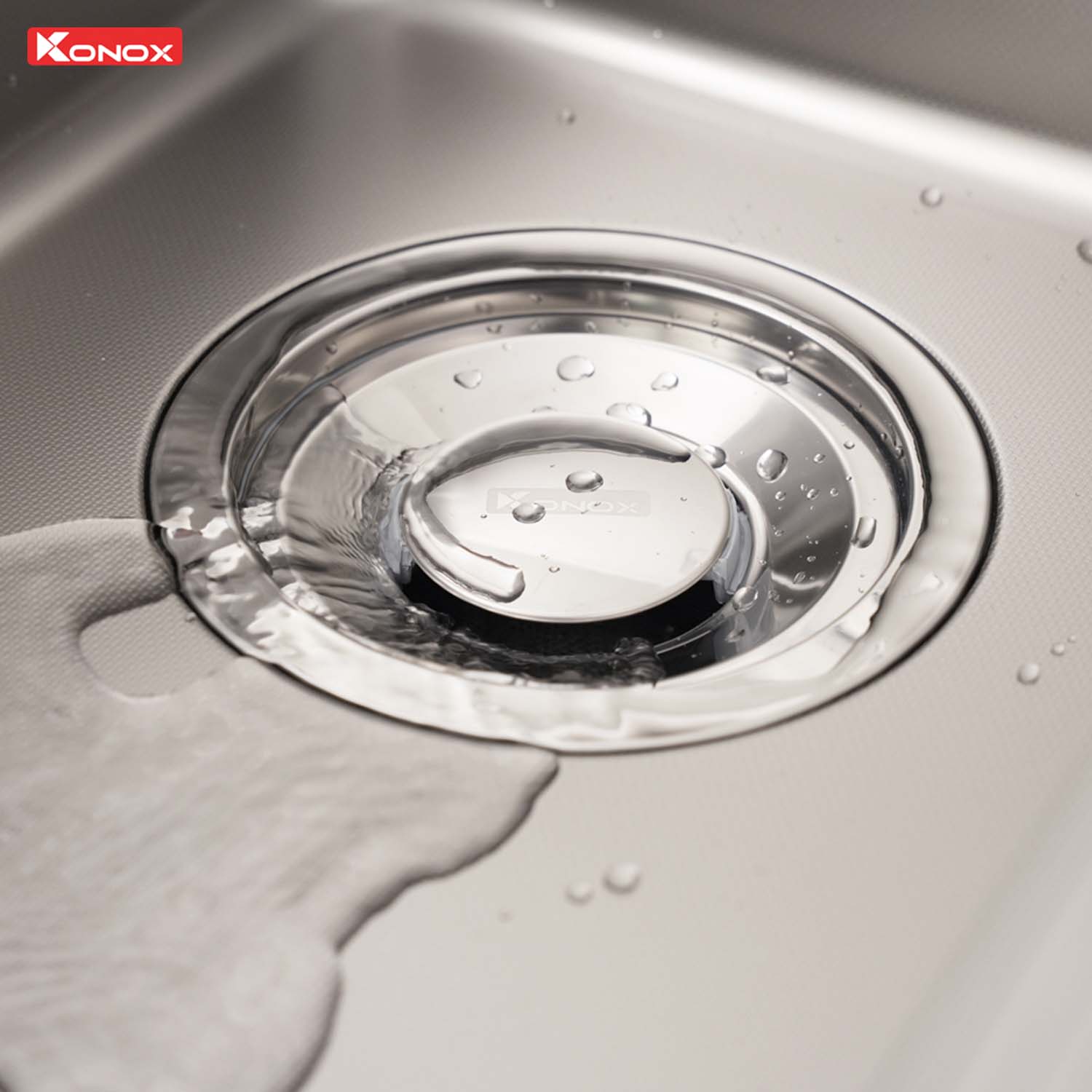 Chậu rửa bát inox KONOX KN8048TS Dekor 1 hố 8 hinh anh thuc te Chau rua bat inox KONOX KN8048TS Dekor 1 ho 12