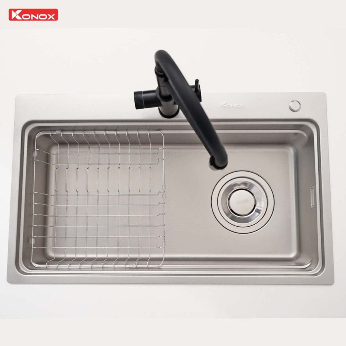 Chậu rửa bát inox KONOX KN8048TS Dekor 1 hố - Ảnh 11