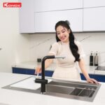 Chậu rửa bát inox KONOX KN8751TS Dekor 1 hố - Ảnh 6