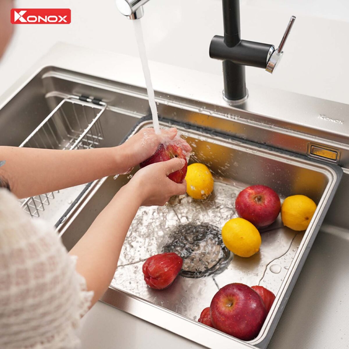 Chậu rửa bát inox KONOX KN8751TS Dekor 1 hố - Ảnh 9