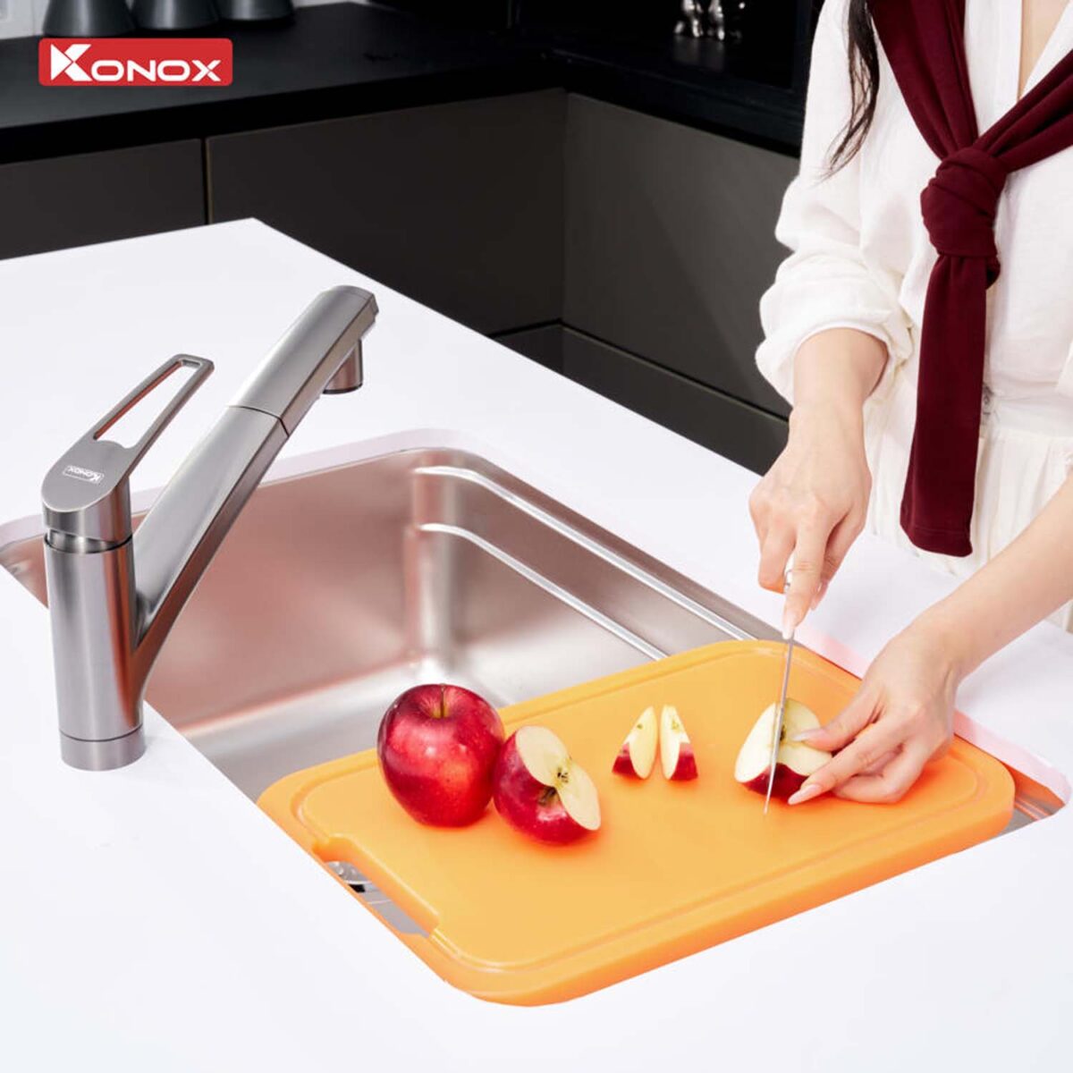 Chậu rửa bát inox KONOX R50 Tari 8047SU 1 hố - Ảnh 6