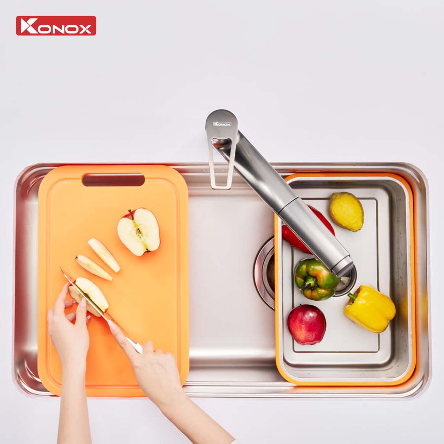 Chậu rửa bát inox KONOX R50 Tari 8047SU 1 hố 8 hinh anh thuc te Chau rua bat inox KONOX R50 Tari 8047SU 1 ho 4