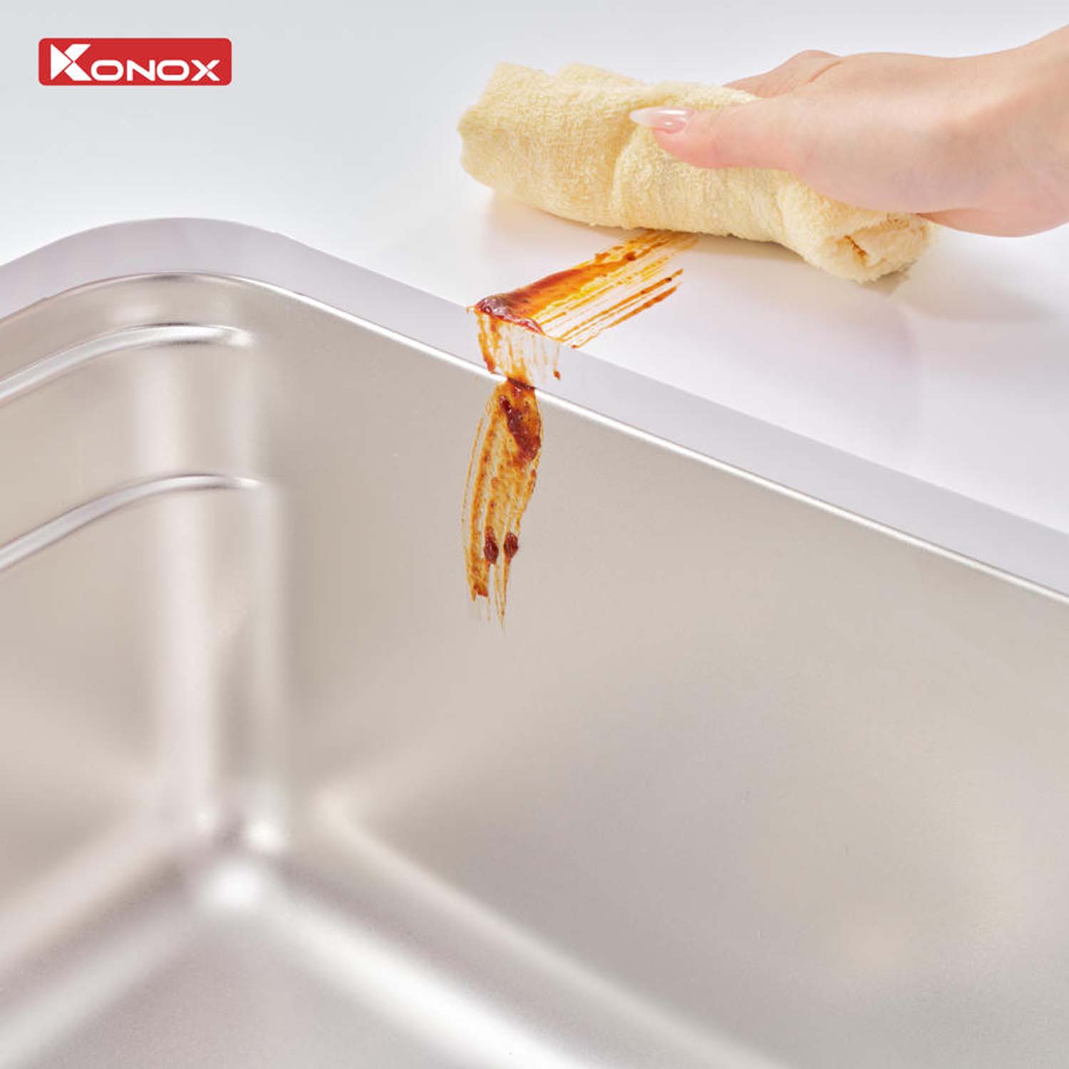Chậu rửa bát inox KONOX R50 Tari 8047SU 1 hố 5 hinh anh thuc te Chau rua bat inox KONOX R50 Tari 8047SU 1 ho 7