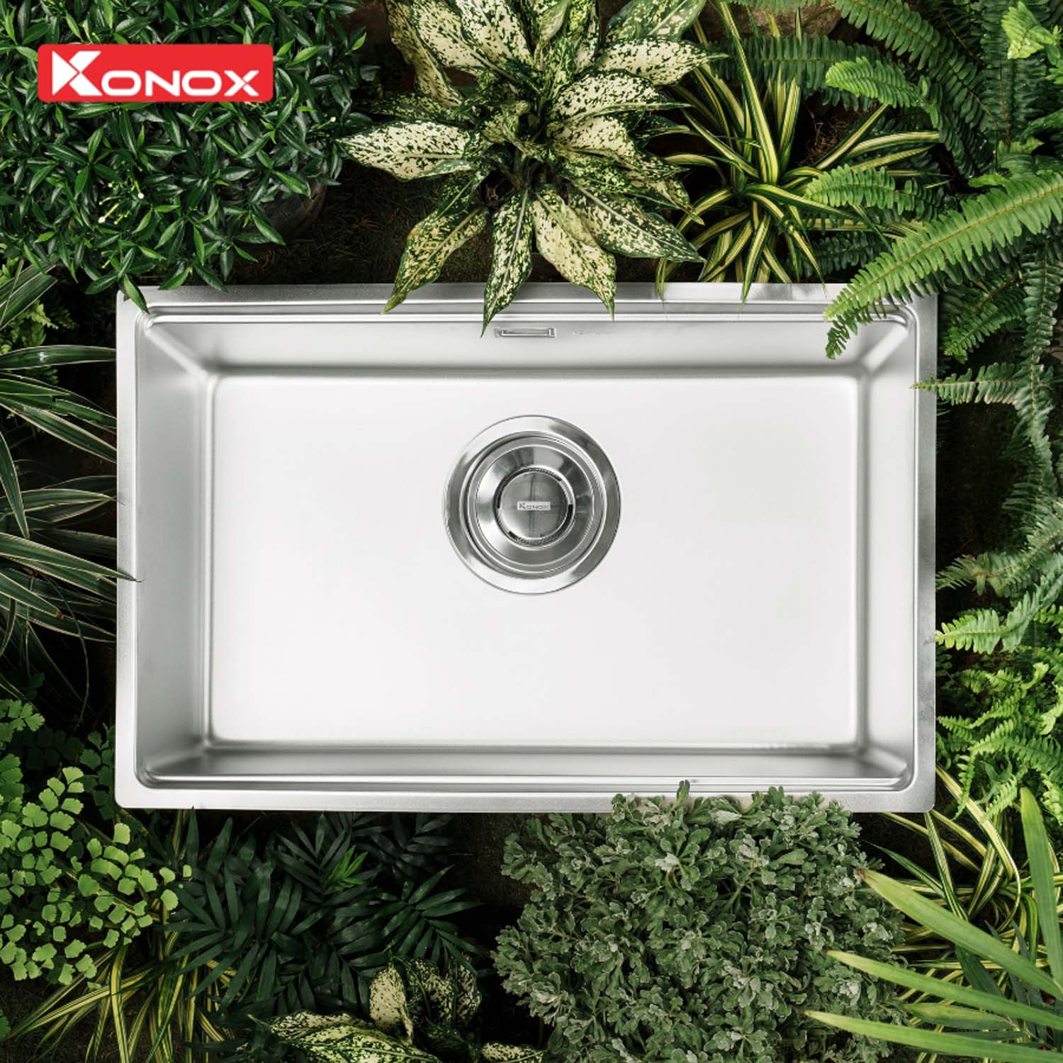 Chậu rửa bát inox KONOX Tari 7648SM 1 hố 3 hinh anh thuc te Chau rua bat inox KONOX Tari 7648SM 1 ho 1
