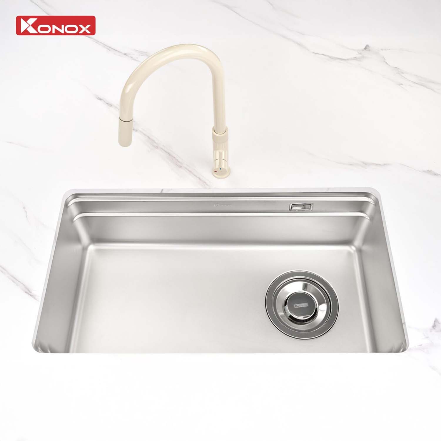 Chậu rửa bát inox KONOX Tari 780SM 1 hố 5 hinh anh thuc te Chau rua bat inox KONOX Tari 780SM 1 ho 12