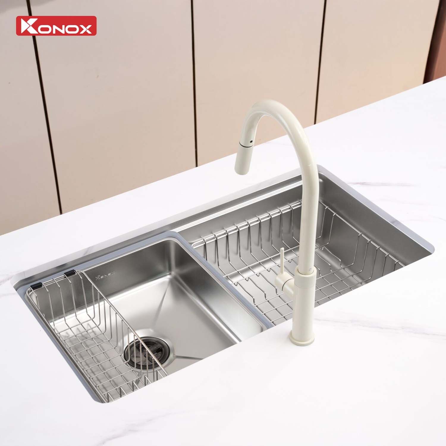Chậu rửa bát inox KONOX Tari 780SM 1 hố 4 hinh anh thuc te Chau rua bat inox KONOX Tari 780SM 1 ho 13