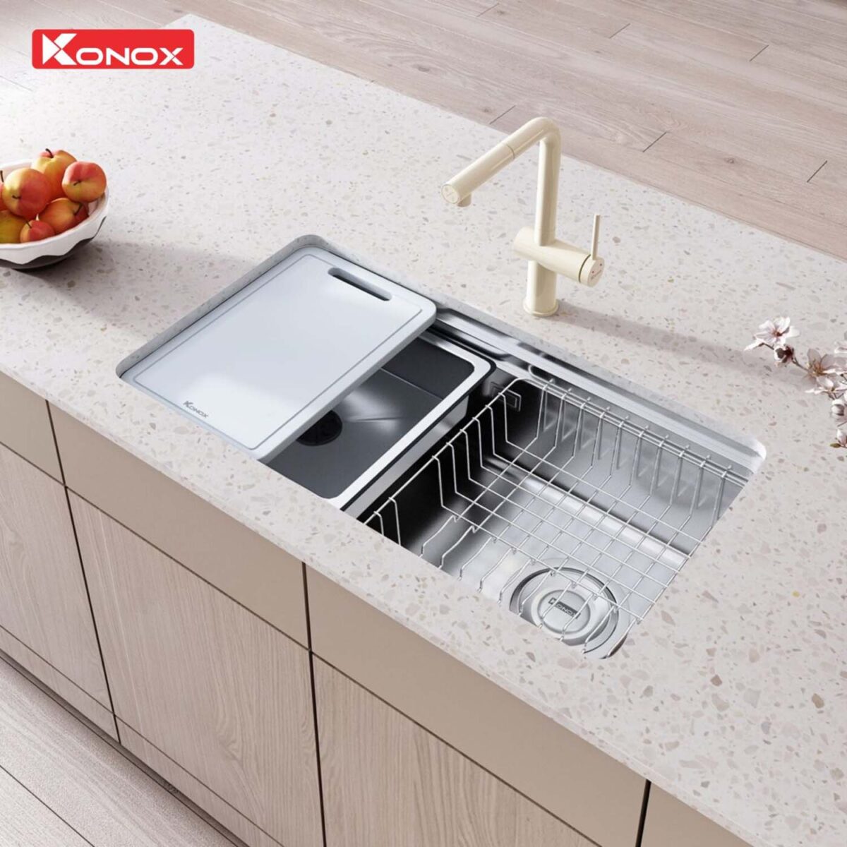 Chậu rửa bát inox KONOX Tari 780SM 1 hố - Ảnh 7
