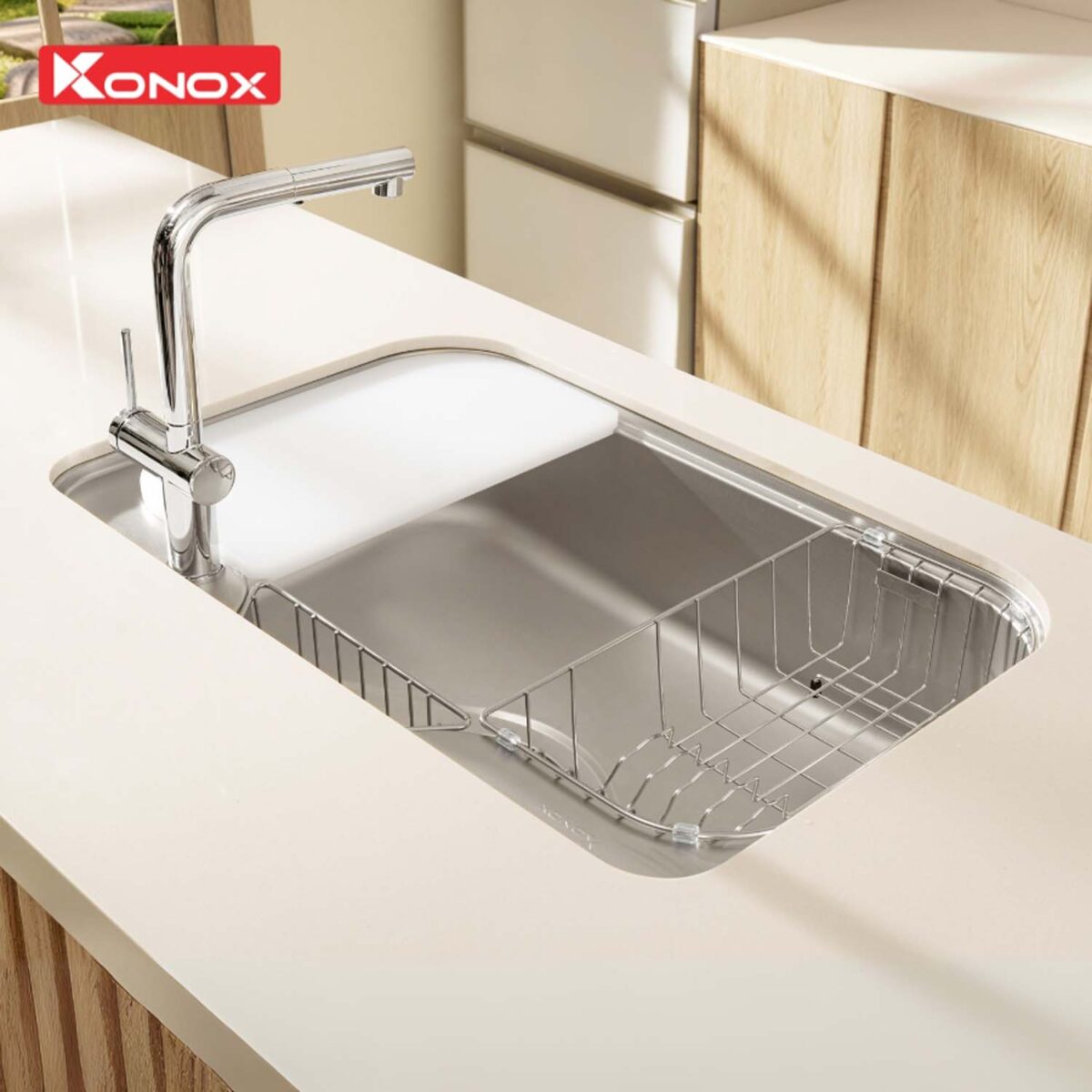 Chậu rửa bát inox KONOX Tari 7851SM 1 hố - Ảnh 6