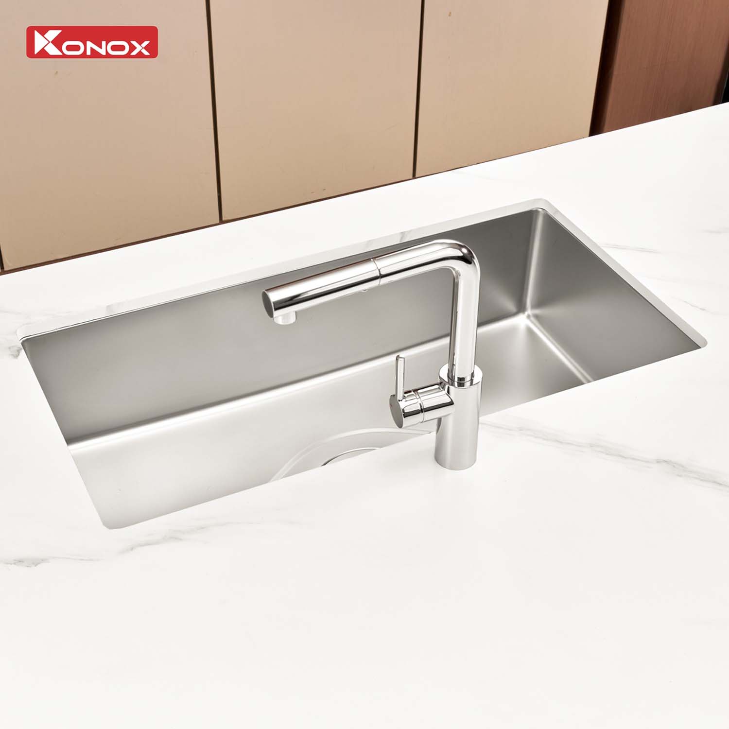 Chậu rửa bát inox KONOX Tari 870SM 1 hố 6 hinh anh thuc te Chau rua bat inox KONOX Tari 870SM 1 ho 13