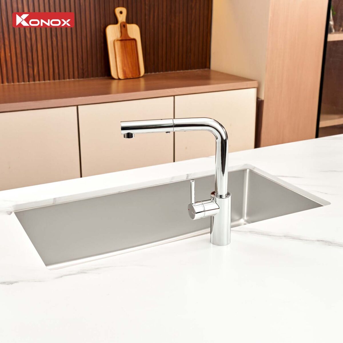 Chậu rửa bát inox KONOX Tari 870SM 1 hố - Ảnh 17