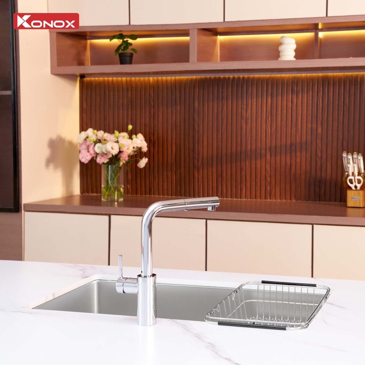 Chậu rửa bát inox KONOX Tari 870SM 1 hố - Ảnh 18