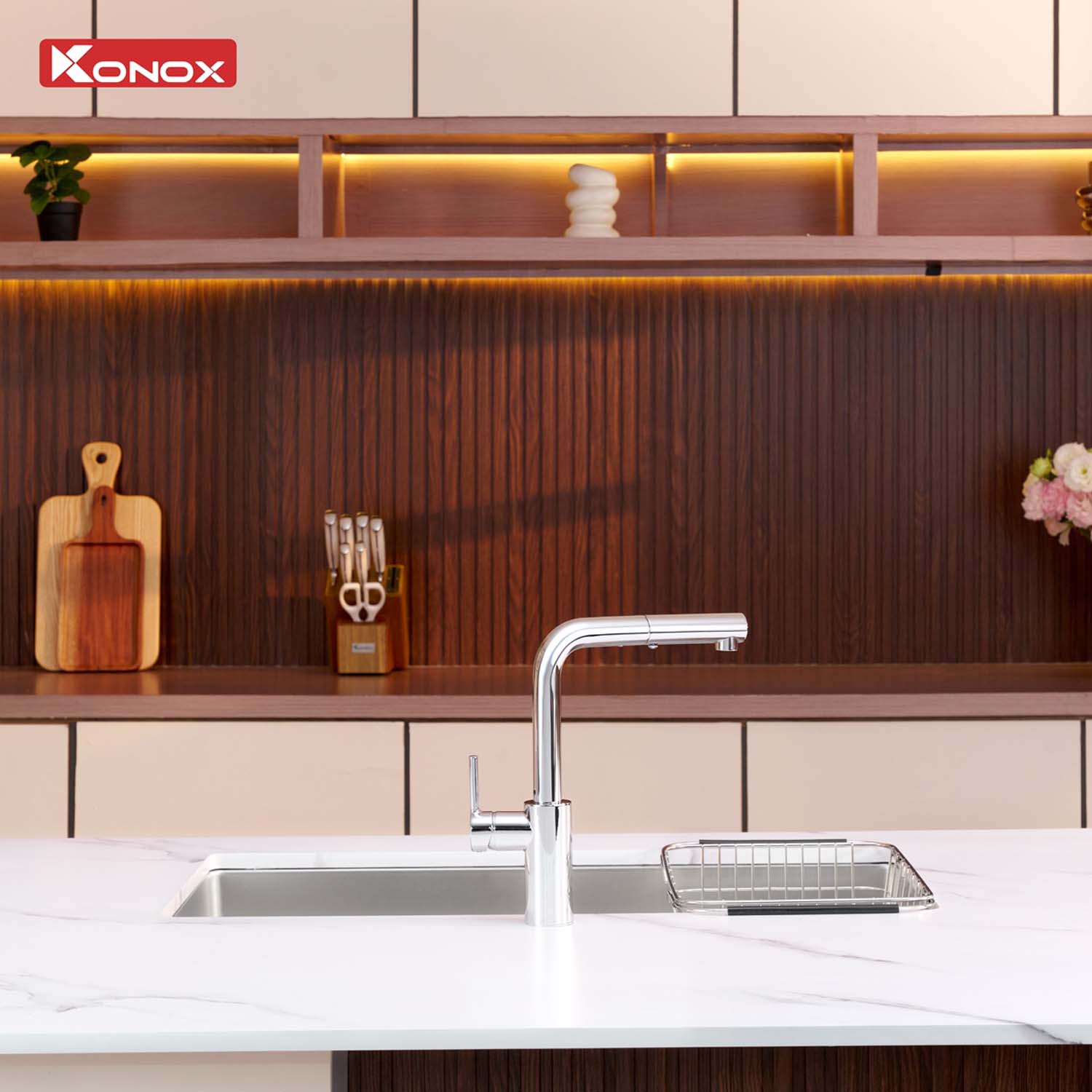 Chậu rửa bát inox KONOX Tari 870SM 1 hố 11 hinh anh thuc te Chau rua bat inox KONOX Tari 870SM 1 ho 8