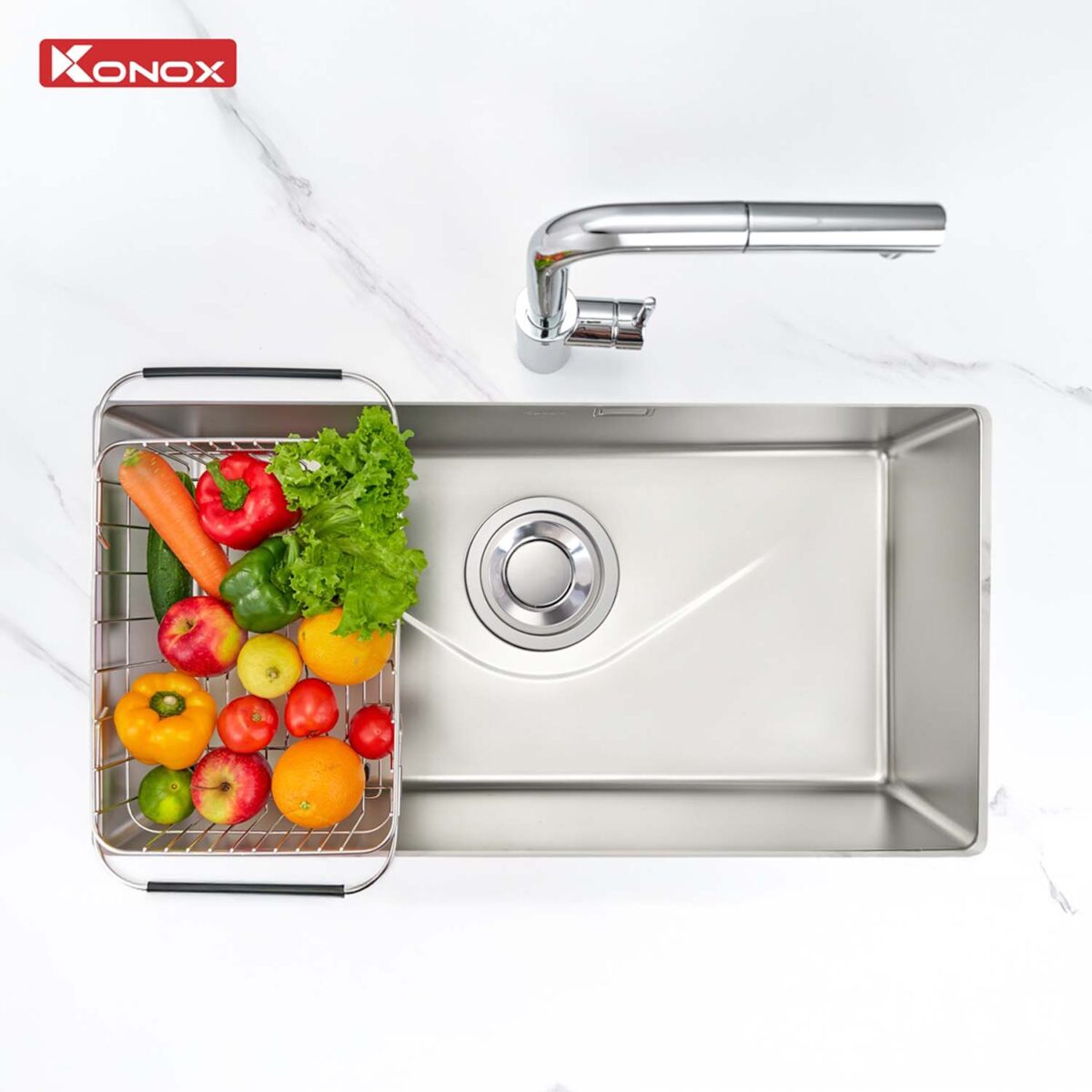 Chậu rửa bát inox KONOX Tari 870SM 1 hố - Ảnh 12