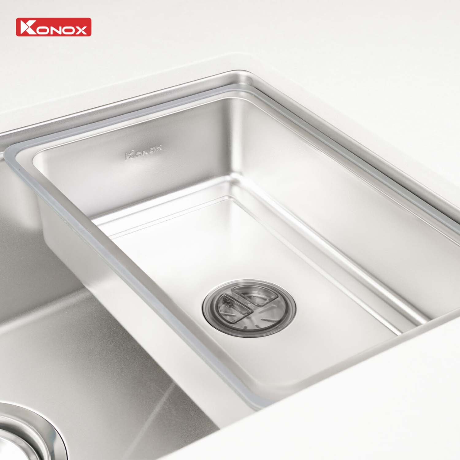 Chậu rửa bát inox KONOX Tari 8748SM 1 hố 8 hinh anh thuc te Chau rua bat inox KONOX Tari 8748SM 1 ho 8