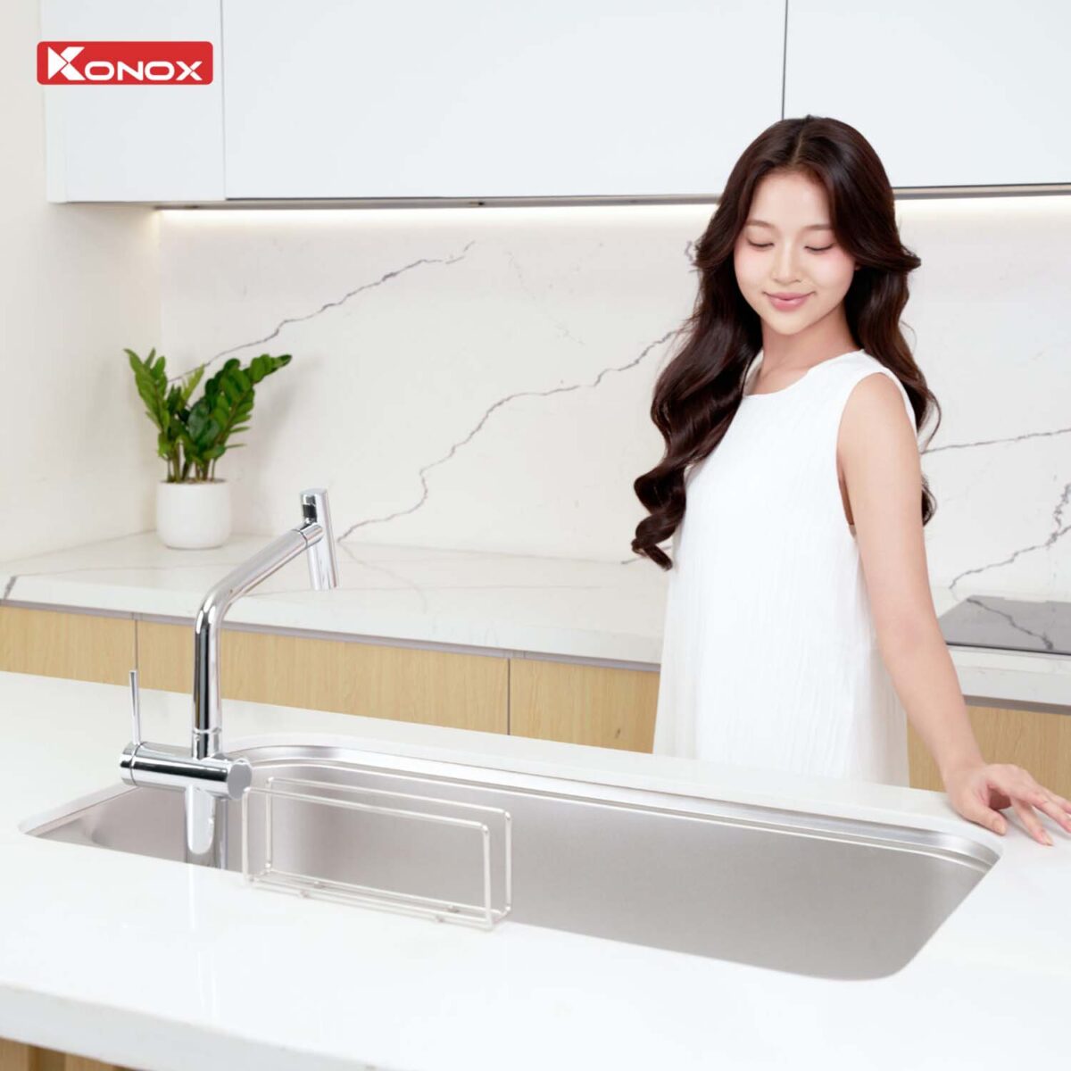 Chậu rửa bát inox KONOX Tari 9051SM 1 hố - Ảnh 9