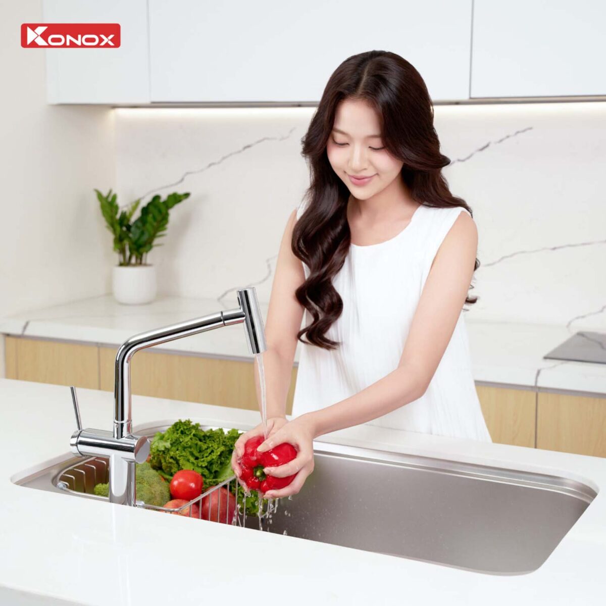 Chậu rửa bát inox KONOX Tari 9051SM 1 hố - Ảnh 10