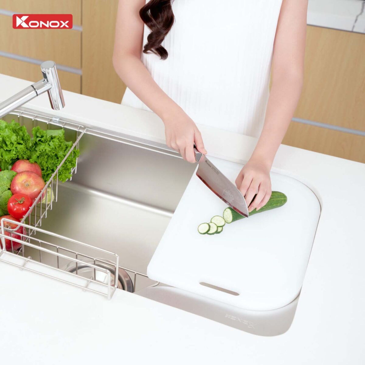 Chậu rửa bát inox KONOX Tari 9051SM 1 hố - Ảnh 11
