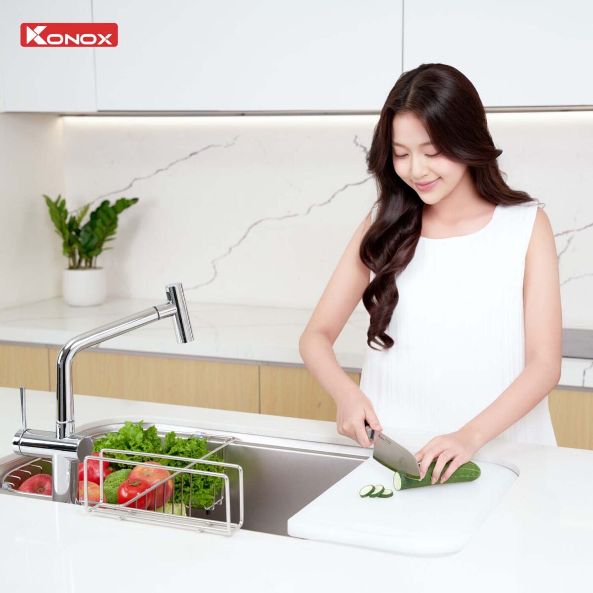 Chậu rửa bát inox KONOX Tari 9051SM 1 hố - Ảnh 12