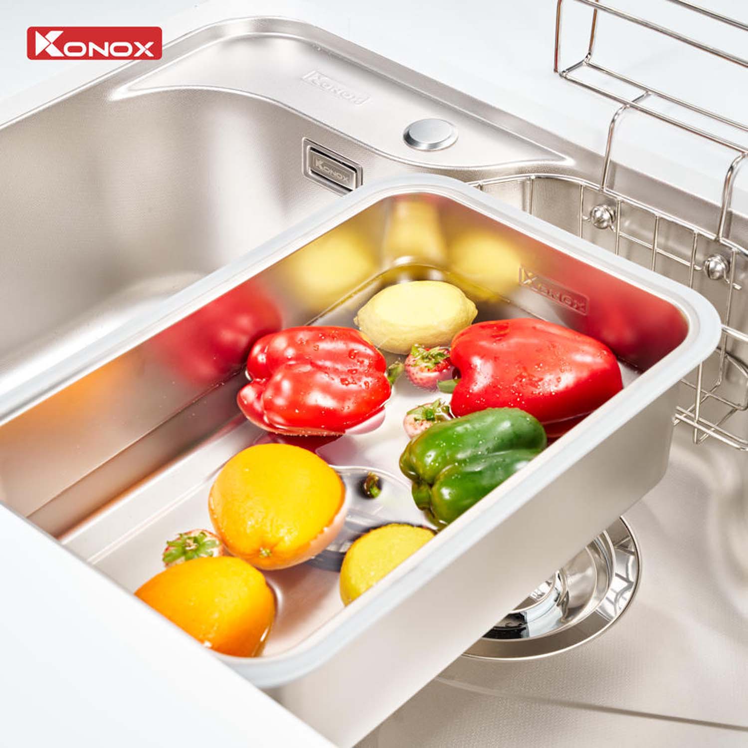 Chậu rửa bát inox KONOX Tari Smart 7851 1 hố 6 hinh anh thuc te Chau rua bat inox KONOX Tari Smart 7851 1 ho 5