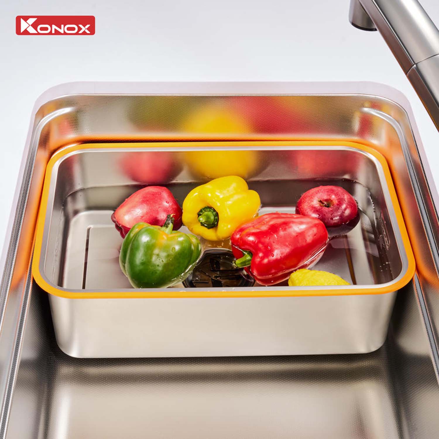 Chậu rửa bát inox KONOX Tari Smart 8047 1 hố 11 hinh anh thuc te Chau rua bat inox KONOX Tari Smart 8047 1 ho 9